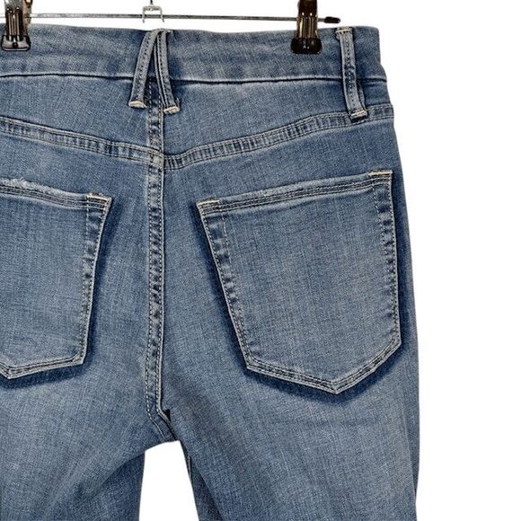 Good American Good Legs High Waist Distressed Crop Skinny Jeans Size 4 / 27 - Picture 6 of 13